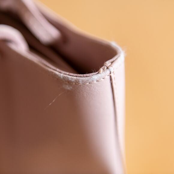 Furla Powder Baby Pink Mauve Lavender Shoulder Bag Leather Bucket Purse Vintage - Picture 9 of 15